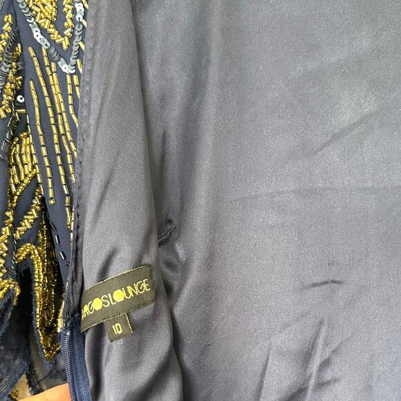 ASOS Virgos Lounge Lena Navy Beaded Maxi Dress Size 6 - Picture 10 of 16